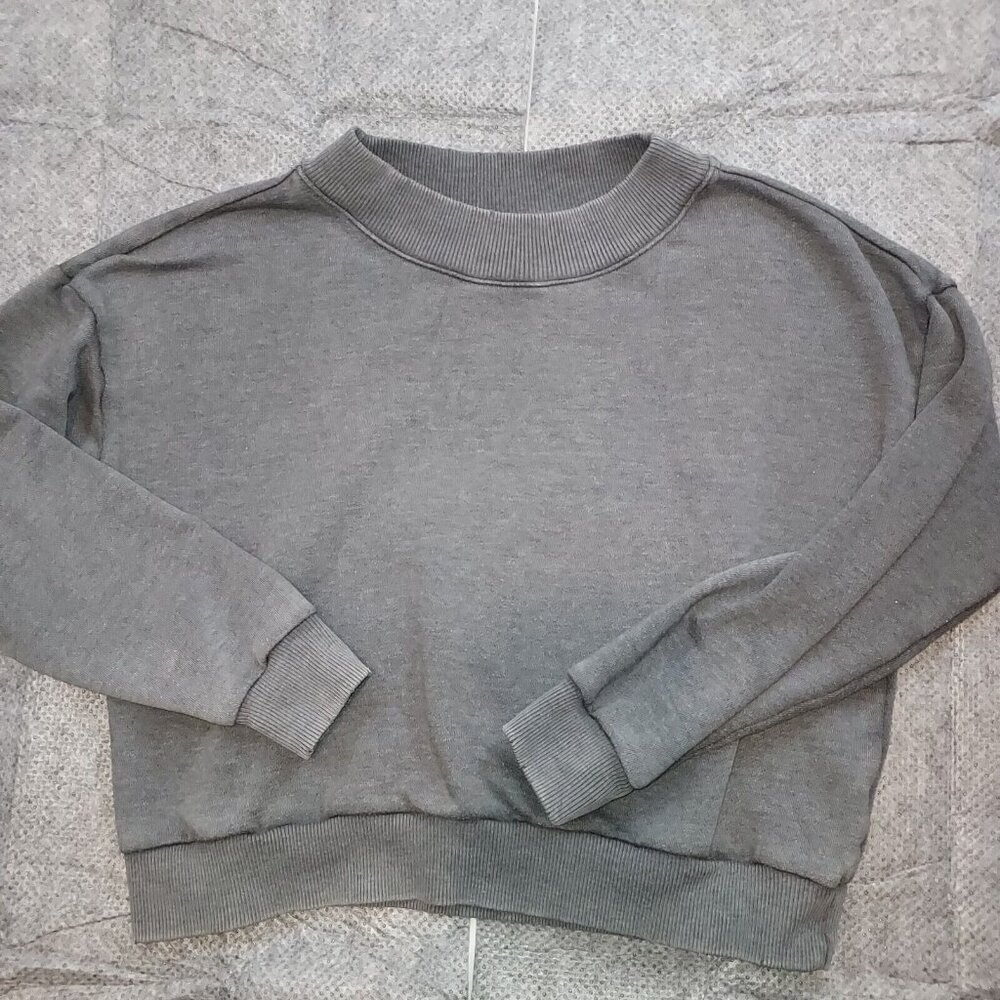 Aerie Sweatshirt Womens Large Oversized Crew Neck Dolman Sleeve Gray Comfy